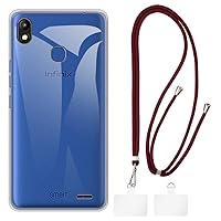 Infinix Smart 2 HD X609 Case + Universal Mobile Phone Lanyards, Neck/Crossbody Soft Strap Silicone TPU Cover Bumper Shell for Infinix Smart 2 HD X609 (6”)