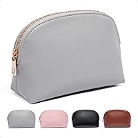 Vorspack Makeup Bag Small Travel Cosmetic Bag Lightweight PU Leather Cosmetic Organizer Pouch for Women (Small) - Grey