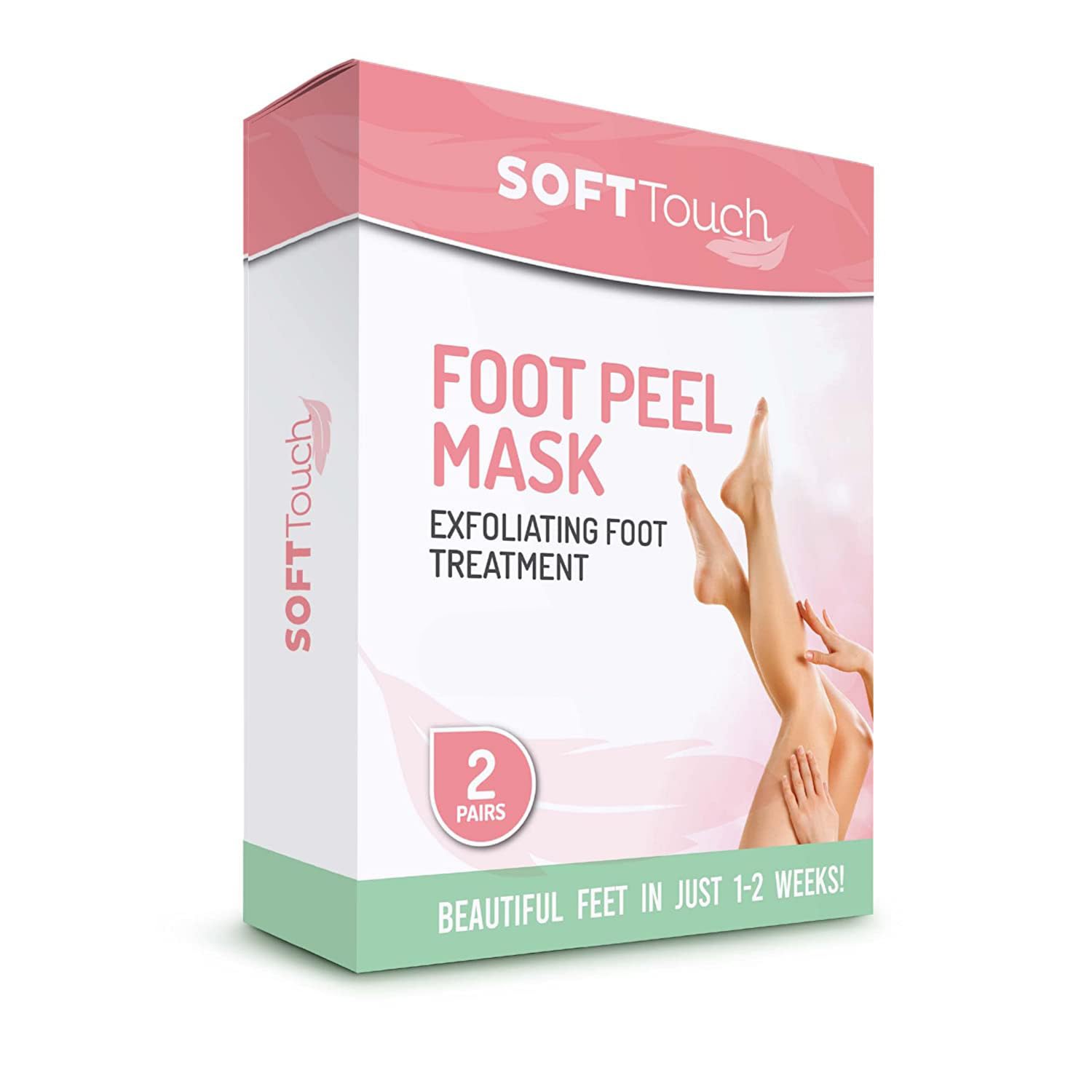 Soft Touch Foot Peel Mask - Pack of 2 Feet Peeling Masks for Dry, Cracked Heels & Calluses - Exfoliating Foot Mask Peel for Baby Soft Skin (Original)