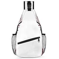Baseball Sling Backpack for Men Women, Casual Crossbody Shoulder Bag, Lightweight Chest Bag Daypack for Gym Cycling Travel Hiking Outdoor Sports