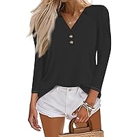 Broomstick Skater Long Sleeve Tee Shirts for Women Mother's Day Stylish V Neck Cotton Polo Women Slack Solid Grey S