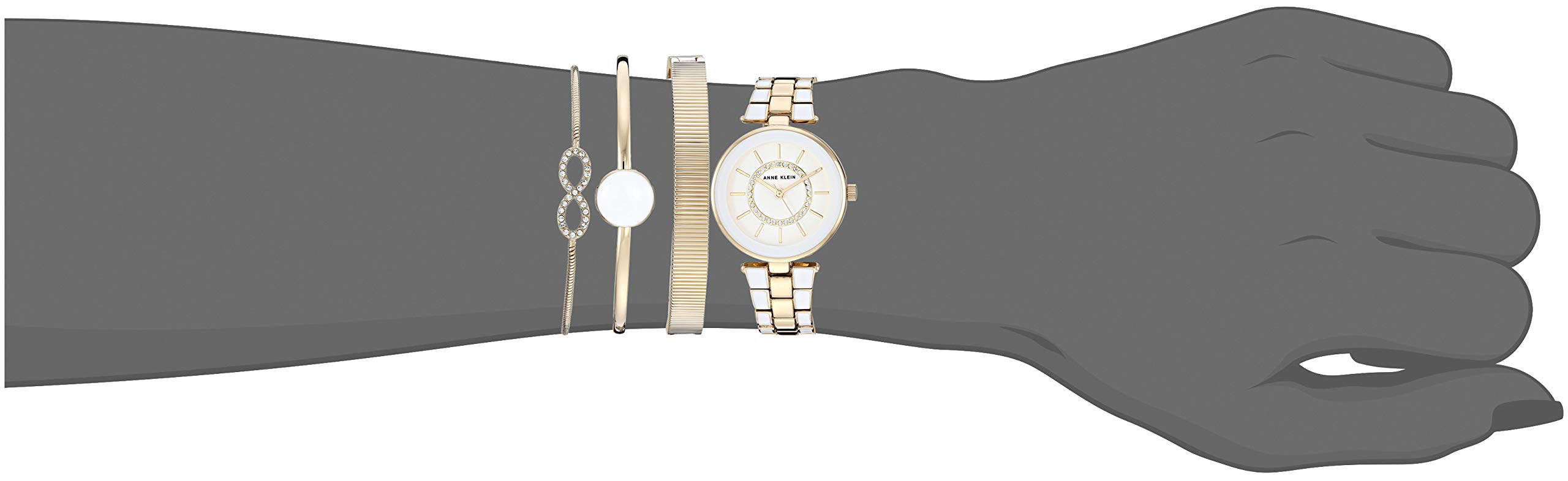 Anne Klein Women's Premium Crystal Accented Watch and Bracelet Set