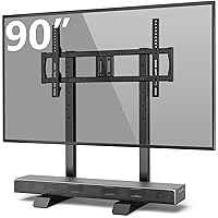 Upgraded Universal Table Top TV Stand Steel TV Legs for 40 to 90 Inch Flat or Curved Screen TVs, Height Adjustable TV Stand Base, Center TV Stand Hold Up to 150lbs, Max VESA 800 x 400mm, Black