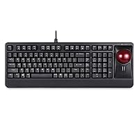 Perixx Periboard-522 Wired Trackball Mechanical Keyboard, Build-in 2.17 Inch Trackball with Pointing and Scrolling Feature, Durable 3.2lbs Weight
