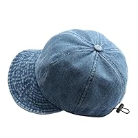 Equestrian Cap for Women Sunshade Fisherman Hat Solid Color Denim Peaked Cap Korean Girl Large Brim Sun Visors