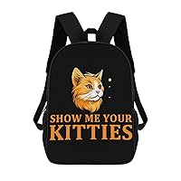 Show Me Your Kittie's 17 Inch Backpack Adjustable Strap Daypack Laptop Double Shoulder Bag Shoulder Bags for Hiking Travel Work