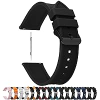 Fullmosa Rubber Watch Bands 18mm 19mm 20mm 22mm 24mm, Quick Release Silicone Watch Band for Men Women