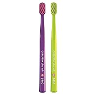 Curaprox CS 5460 Extra-Soft Toothbrushes for Adults, Sensitive-Gum-Safe Ultra-Fine Filaments and Compact, Slightly Angled Toothbrush Head for Improved Tooth and Gum Health, Pack of 2