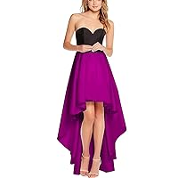 Women's Strapless Sweetheart High Low Prom Dresses Asymmetrical Party Formal Evening Gowns