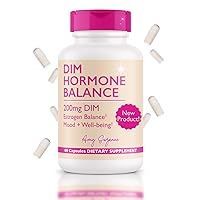 DIM Supplement - Estrogen Metabolism and Hormone Balance for Women - Menopause, PMS, and Hormonal Acne Support - 200 mg DIM Plus Bioperine for Energy and Mood Support - 60 Day Supply