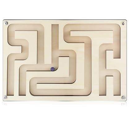 Marble Maze Circuit Game Dementia Activities for Elderly Seniors Wooden Maze Board Games Toy Gifts for Alzheimer's Patients Activities, Dementia Care, Improving Skills and Coordination (Simple Style)