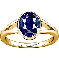 12.25-12.50 Carat Blue Sapphire Neelam Nilam Gemstone Panchdhatu Adjustable Ring for Men & Women
