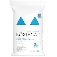 Boxiecat Premium Clumping Clay Cat Litter, Scent Free, 40lbs - Longer Lasting Odor Control - Hard, Non Stick Clumps - Stays Ultra Clean - 99.9% Dust Free