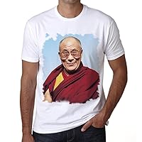 Dalai Lama, Old Celebrities, White, Men's Short Sleeve Round Neck T-Shirt, Gift