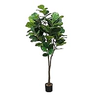 Artificial Fiddle Leaf Fig Tree Fake Tree in Pot, 6FT Faux Ficus Lyrata with 112 Leaves Indoor Fake Fig Tree Artificial Plant for Living Room House Office Home Decor Housewarming Gift