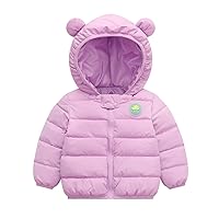 Toddler Kids Baby Boys Girls Winter Warm Solid Dinosaur Coats Bear Ears Hooded Padded Jacket Outwear Boys Warm