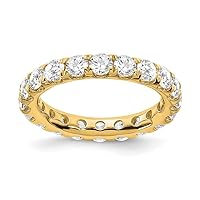 14k Gold Lab Grown Diamond SI+ H+ Eternity Band Size 4.00 Jewelry Gifts for Women