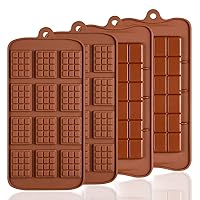 Bamutu Silicone Chocolate Moulds 3 Pack Break-Apart Chocolate Molds Non-Stick Reusable DIY Baking Molds for Energy Bar Chocolate Ware Baking Kitchen Tool 