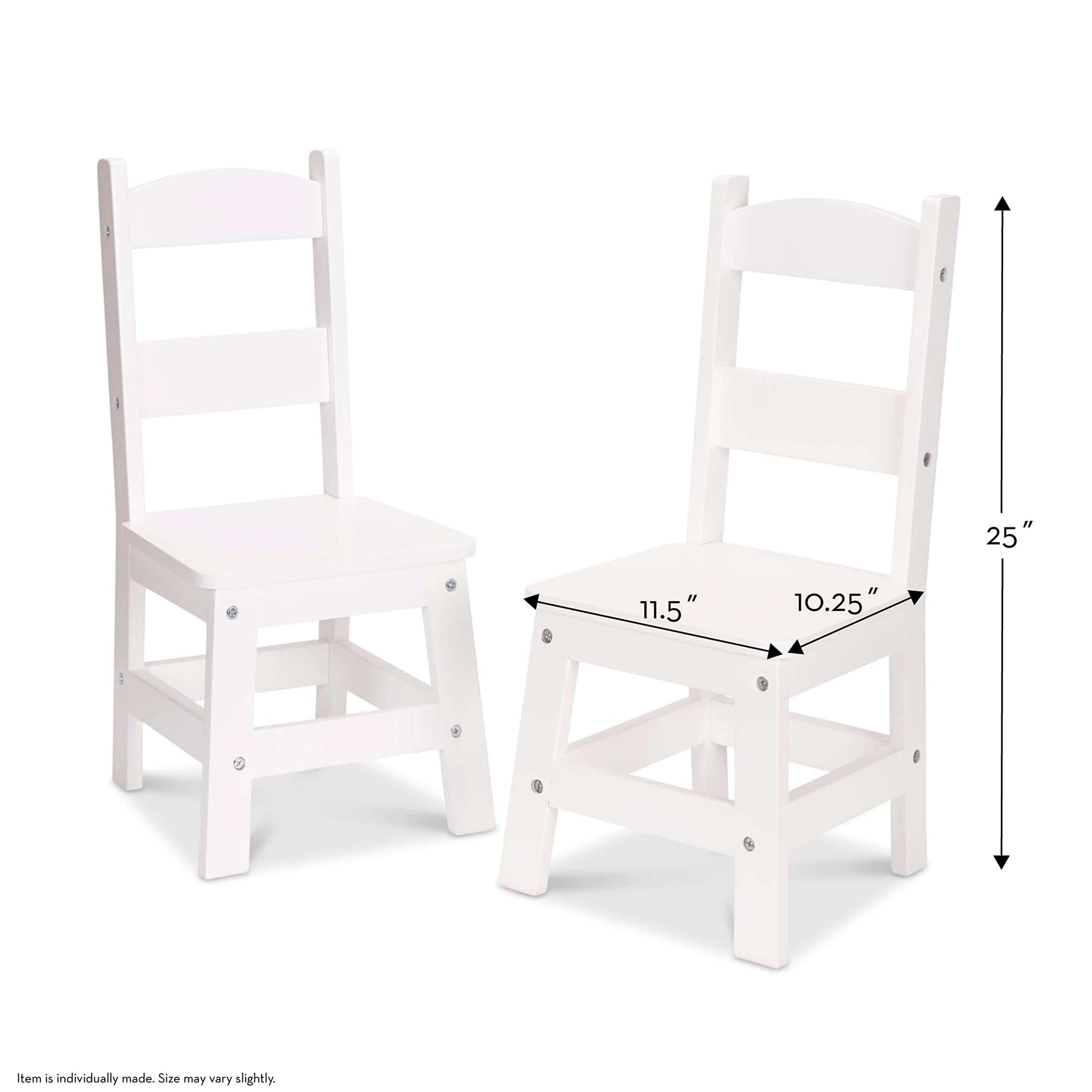Melissa & Doug Wooden Chairs, Set of 2 - White Furniture for Playroom - Kid's Play Chairs, Toddler Activity Chairs, Children's Furniture