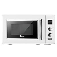 NA B25UXP45-A90 / White 23L/0.9cuft Retro Microwave with Display/Silver Handl