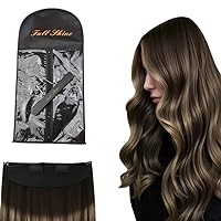 Full Shine Wire Hair Extensions Real Human Hair Balayage Black to Honey Blonde 70g 12 Inch With A Hair Extensions Storage Bag for Women