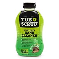 Tub O' Scrub TS18 Heavy Duty Pumice-Free Hand Cleaner, Removes Tough Grime & Dirt Without Water, Biodegradable, 18oz Bottle