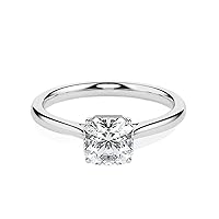Kiara Gems 1.80 CT Asscher Cut Solitaire Moissanite Engagement Ring, VVS1 4 Prong Irene Knife-Edge Silver Wedding Ring, Woman Gift, Promise, Birthday Gift Her