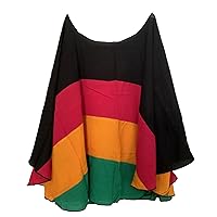Women's Rasta Striped Casual Tops Blouse One Size Black Red Yellow Green