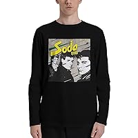 Soda Stereo T Shirts Man's Casual Fashion Lightweight Long Sleeve Crew Neck Workout Tee Tops
