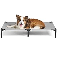 EHEYCIGA Elevated Dog Cot Beds for Large Dogs, Raised Outdoor Dog Bed with Frame, Washable Breathable Cooling Teslin Mesh and Anti-Slip Feet, Lifted Hammock Indoor Pet Bed, 44 Inches