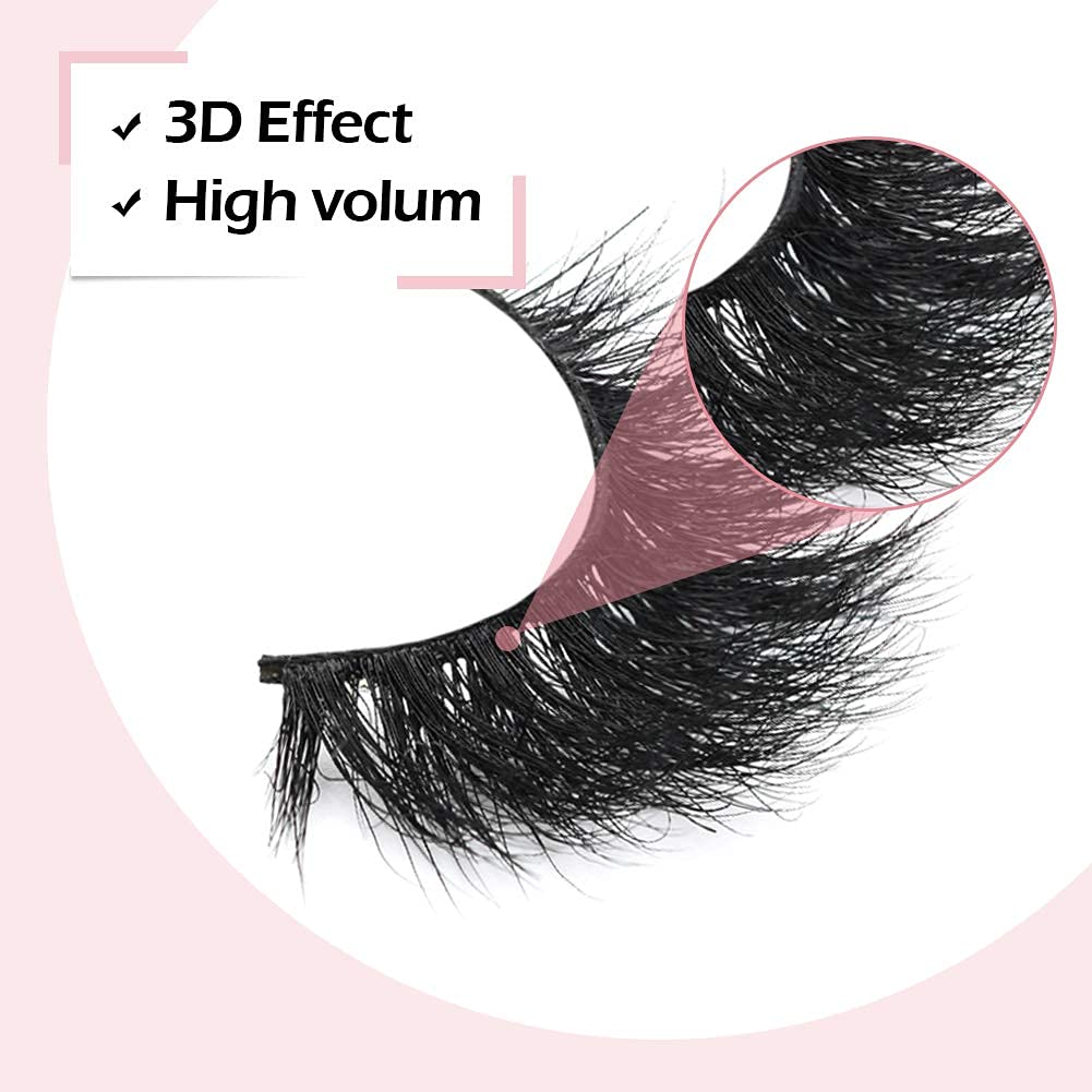 Arison Lashes 3D Mink Lashes False Fake Eyelashes Wispy Strips Silk Reusable Handmade Real Long Fur Soft Dramatic Natural Look 1 Pair Package for Women Makeup (D008)