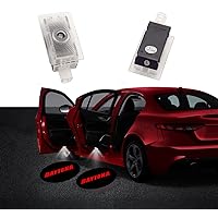 2pcs Set Car Door Courtesy Projector Puddle Logo Lights Replacement for Charger 2006-2023 with Red Daytona Emblem,No Fading Color Logo.