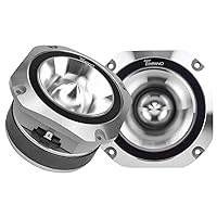 Timpano Super Tweeter 4 Inch TPT-ST25 Chrome, 8 Ohm, 900 Watts Max, 109 dB, 1.5 in Voice Coil, HIgh Sensitivity, Slim Profile Bullet Tweeters Speakers for Pro Audio (Pair)