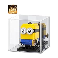 LASOA Acrylic Display Case for Collectibles, Alternative Glass Display Box with Mirrored, Self-Assembly Clear Storage Showcase for Figurine Memorabilia (4x4x4inch;10x10x10cm)