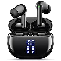 Wireless Earbuds Bluetooth Headphones, 40H Playtime Stereo IPX5 Waterproof Ear Buds, LED Power Display Cordless in-Ear Earphones with Microphone for iOS Andriod Cell Phone Sports