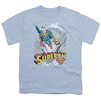 Superman Skyward, Light Blue Youth/Big Kids 7+ Years Unisex Boy Girl Short Sleeve Graphic T-Shirt (Small) Skyward, Light Blue