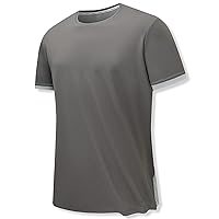 Men's Color Patchwork Short Sleeve T-Shirt Summer Casual Solid Color Stretch Sports Crewneck Premium Cotton Tees