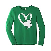 Threadrock Kids St Patricks Day Shamrock Heart Youth Long Sleeve T-Shirt