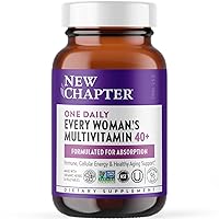 New Chapter Women's Multivitamin 40 Plus for Energy, Healthy Aging + Immune Support with 20+ Nutrients -- Every Woman's One Daily 40+, Gentle on the Stomach, 96 Count