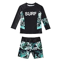 iiniim Baby Boys Two Piece Rash Guard UPF 50+ Swimsuits Swimwear Long Sleeve Bathing Suit Sunsuit