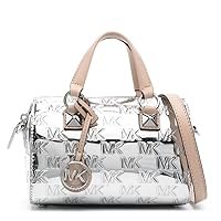 Michael Michael Kors Women's Grayson Silver Small Duffle Crossbody Handbag