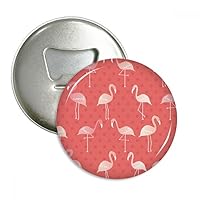 Flamingo Pattern Pink Color Bottle Opener Fridge Magnet Emblem Multifunction Badge