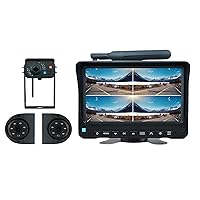 Backup Camera with Monitor - Trailer Backup Camera System with 3 Cameras, 7 Inch Monitor, Remote Control, 3D Brain, Trim for Flush Dash Mount, & Accessories, RV Security Camera System