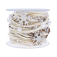 Five-Pointed Star Chain Ribbon Gift Wrapping New Year Tree Decoration Ribbon,Home DIY Ornaments Supplies Wedding Party Decor Ribbons (Silver)