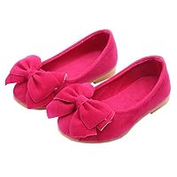 Faux Suede Bow Round Toe Ballet Flats Slip On Shoes (Little Kid/Big Kid)
