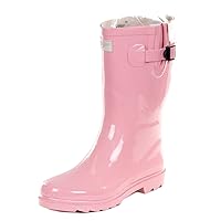 Forever Young Women Mid-Calf Polka Dots Rubber Rain Boot,