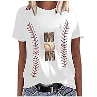American Flag Vintage Baseball T-Shirt Short Sleeve Classic Game Day Weekend Holiday Graphic Tees Short Sleeve Tops