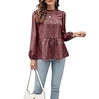 Small Floral Plus Size Crew Neck SweaShirts Pullover Pullover Tops Sleeve Shirtss Sweatshirts for Women Fall Women Shirts,S Dark Red
