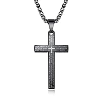 Korean jewelry Love lingering cross Titanium steel couple Necklace pure steel Matching chain