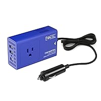 Upgraded FOVAL 175W Power Inverter 12V to 110V Car DC to AC Converter Adapter with Plug Outlet with [PD USB-C] Multi USB Ports Car Charger for Laptop Computer